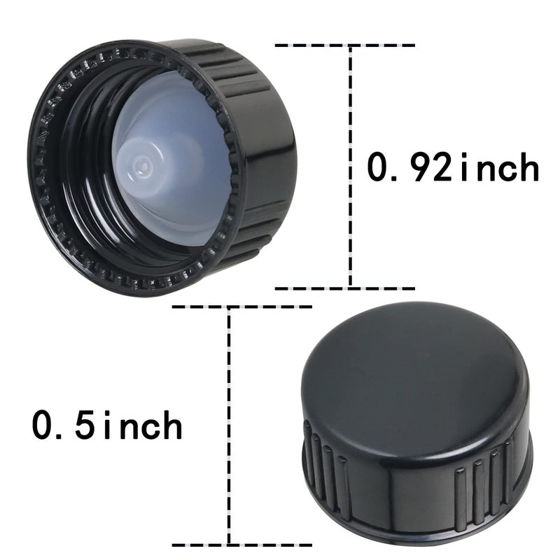 MEETOOT 16pcs Phenolic Resin Cover 20mm Black Poly Seal Screw Caps for Daily Chemicals, Food, Cosmetics Bottles - Image 2